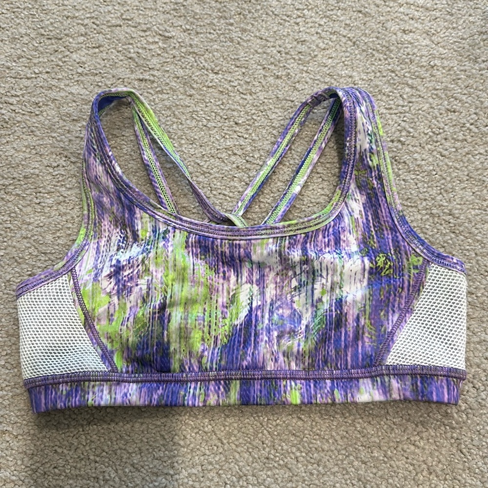 Ivivva girl size 10 purple sport bra top